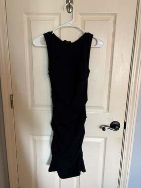 Nicole Miller Studio Sleeveless Ruched Mini Dress in Black